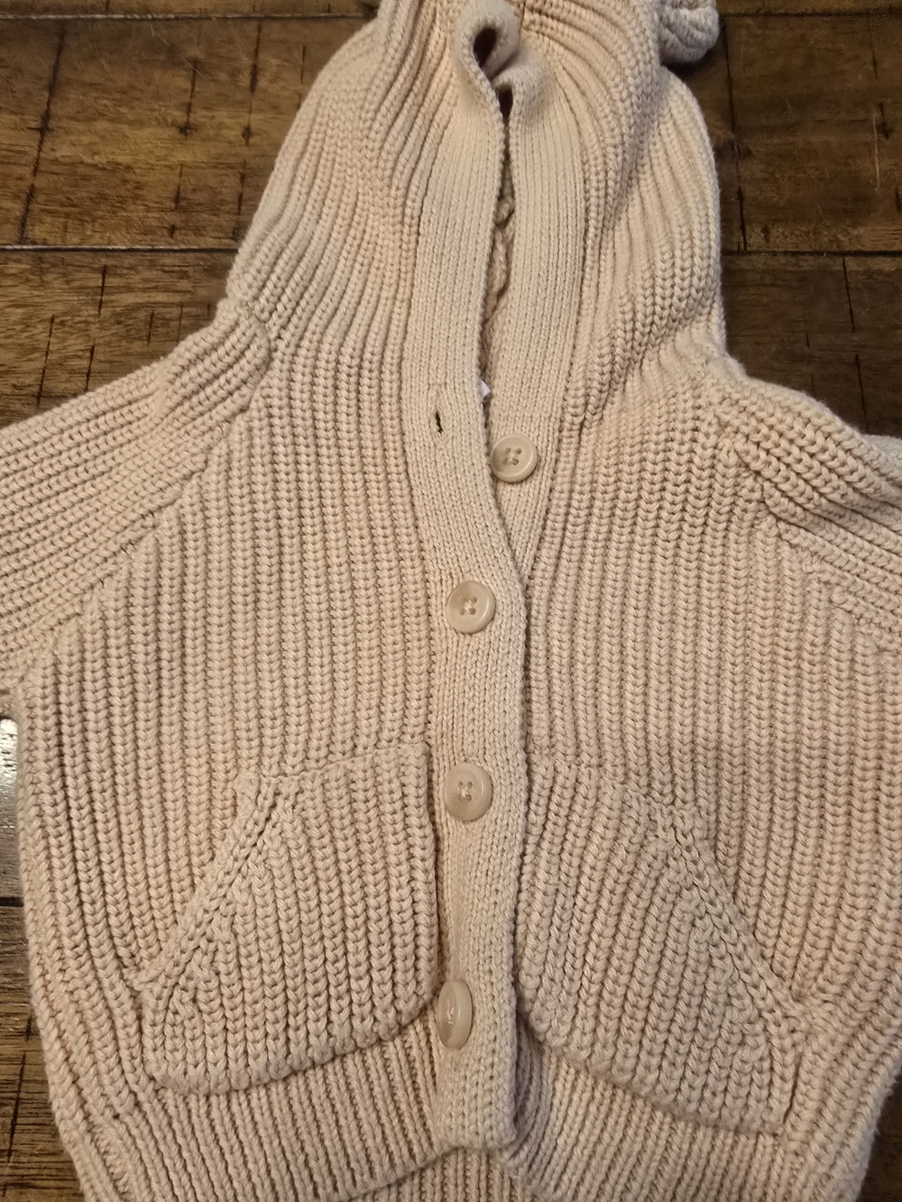 Jamie Kay Peach Knit Hooded Cardigan with Ear Detail - Picture 3 of 10